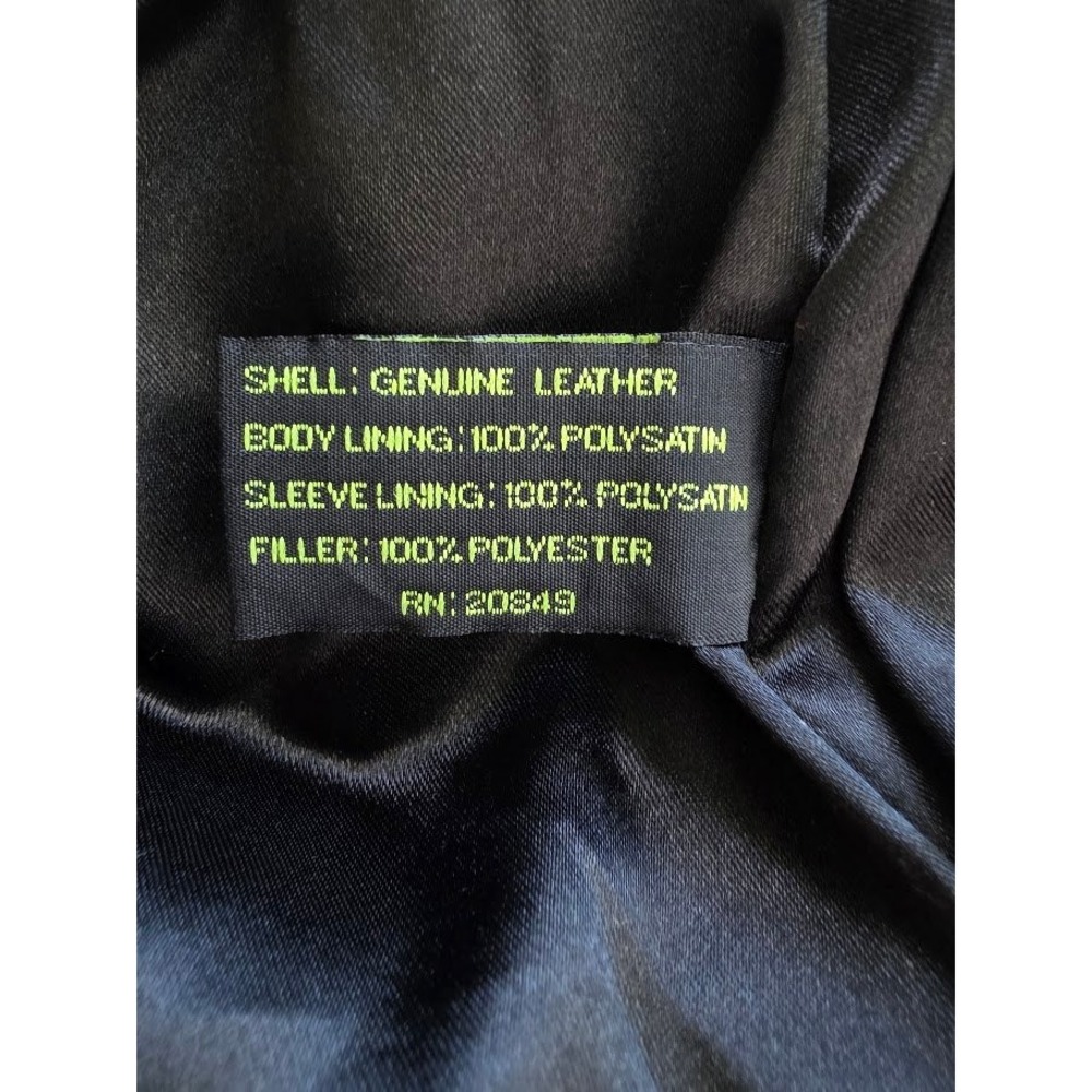 L.A. Leather Blazer Jacket Mens 46 Black Genuine Leather Two Button Coat Vintage - Picture 7 of 10